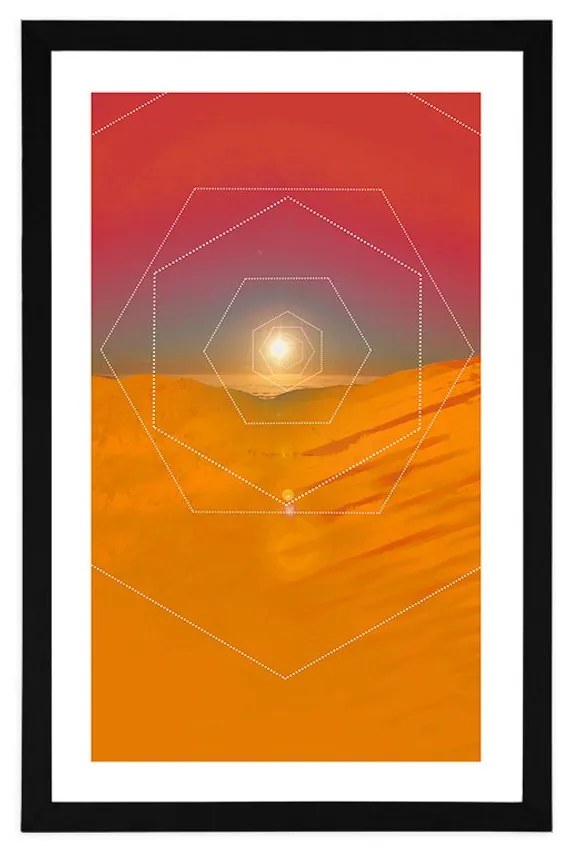 Plagát s paspartou pestrofarebná súhra - 40x60 black
