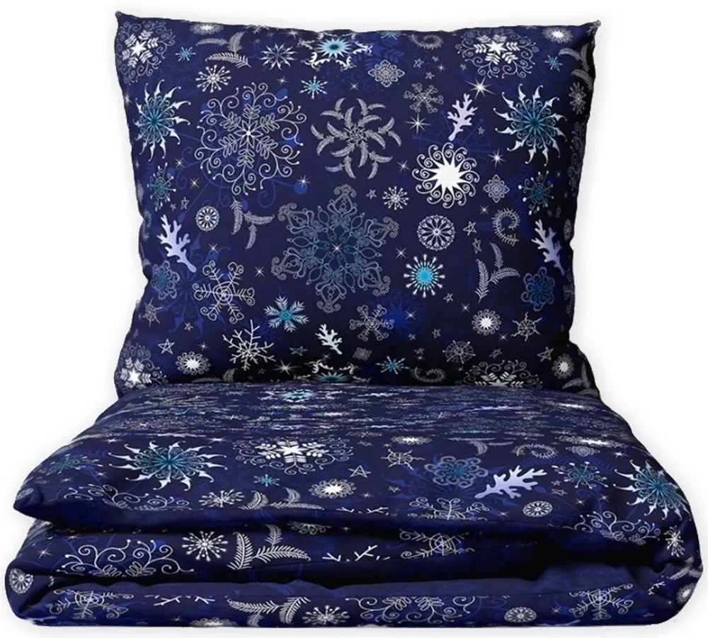 Bavlnené posteľné obliečky - motív Ľadové vločky - 100% bavlna reforcé - 70 x 90 cm + 140 x 200 cm