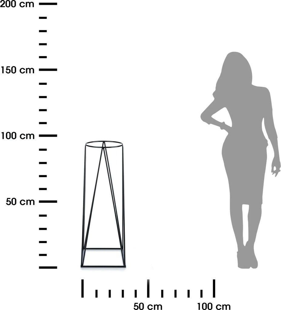 STOJAN NA KVETINÁČ SQUARE 96X30X30 CM ČIERNA