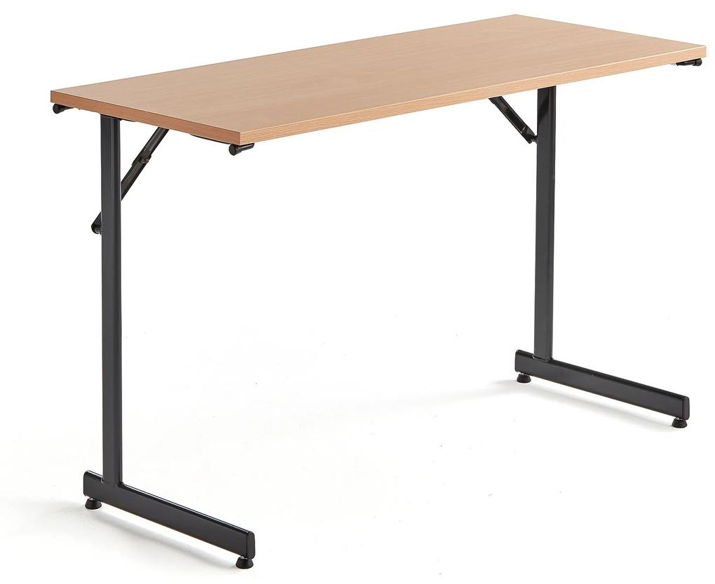 Rokovací stôl Claire, 1200x500 mm, bukový laminát/čierna