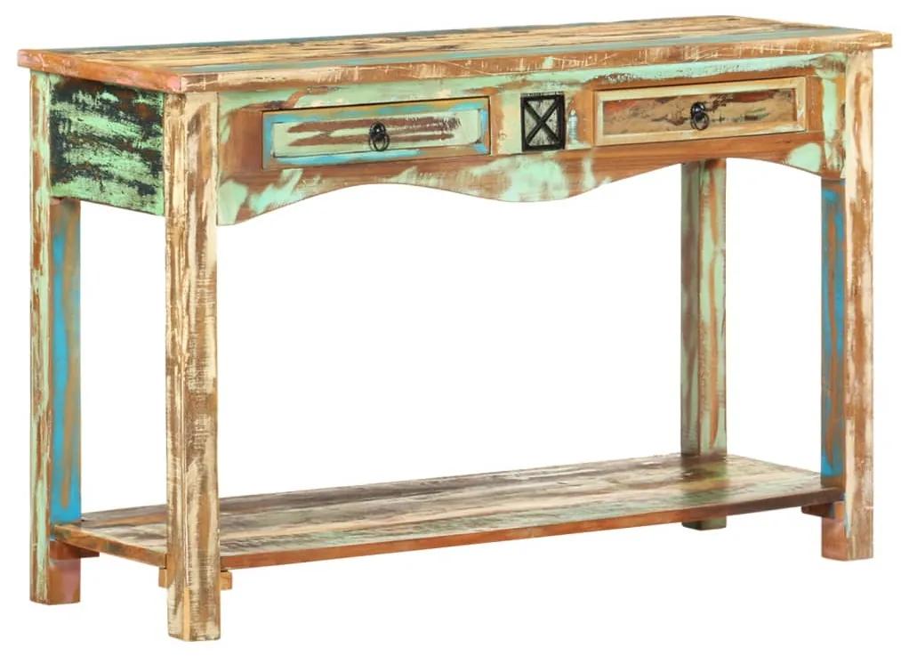 vidaXL Konzolový stolík 120x40x75 cm masívne recyklované drevo