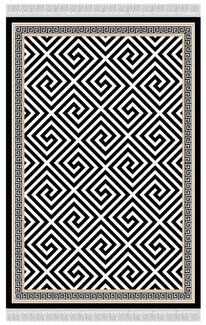 Koberec Motive 80x150 cm - čierna / biela