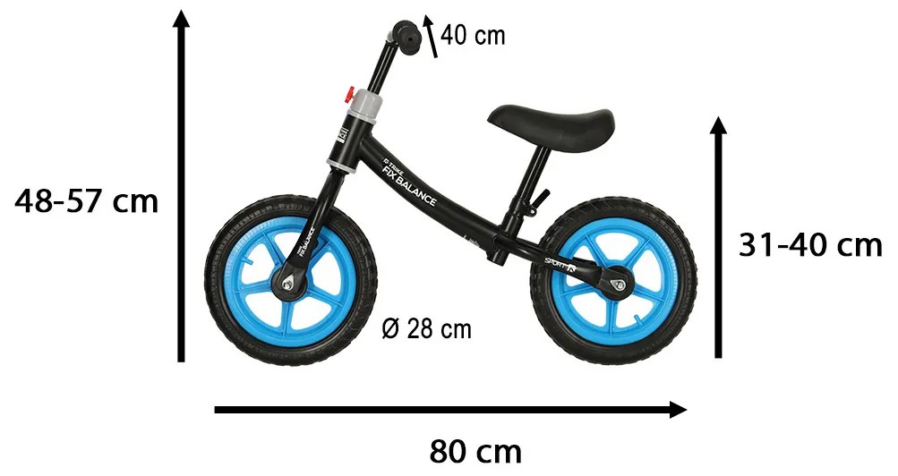 KIK Bicykel Fix Balance cross-country bike čierna a modrá