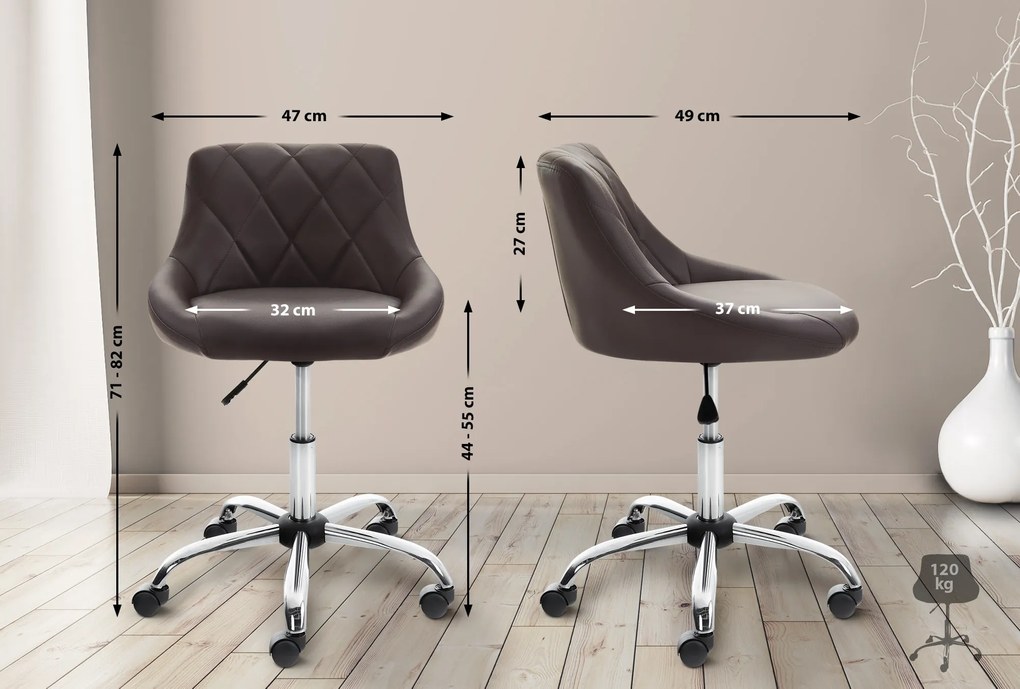 Pracovná stolička Lazio koženka - hnedá