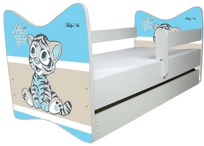 Raj posteli Detská posteľ " Farebné Tigríča " DLX biela