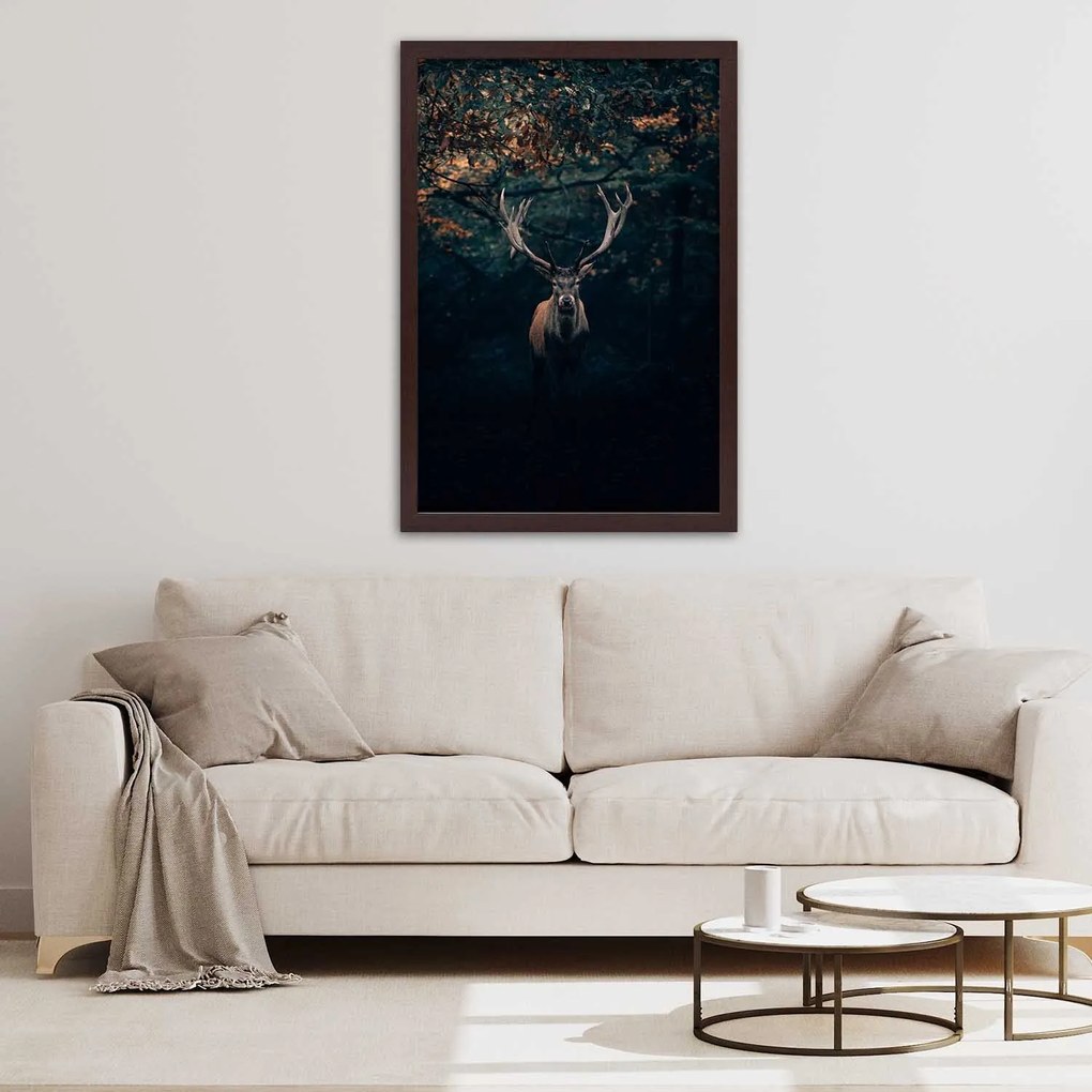 Gario Plagát Jeleň v kríkoch Farba rámu: Bez rámu, Rozmery: 40 x 60 cm
