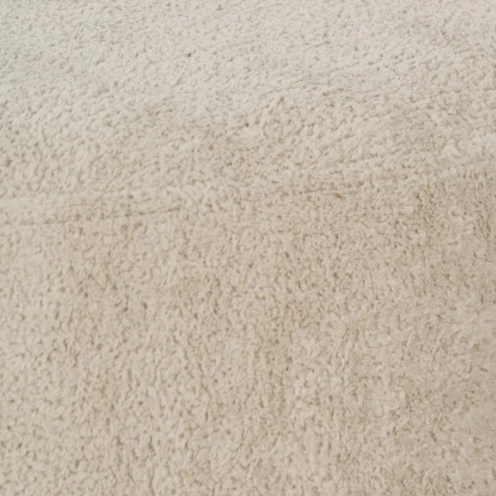 Béžový taburet z textílie buklé – Ixia