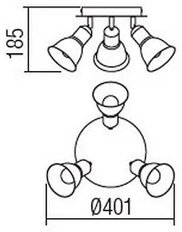 Redo 04-465 - Bodové svietidlo OLAF 3xE14/12W/230V