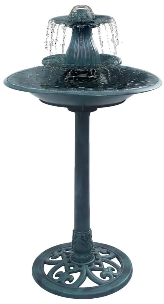 vidaXL Vtáčí kúpeľ s fontánou zelený 50x91 cm plastový