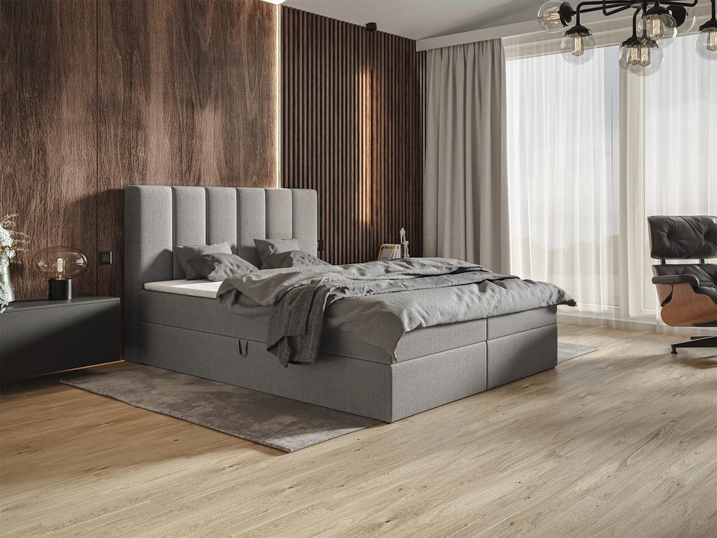 Čalúnená posteľ boxspring 160x200 S úložným priestorom