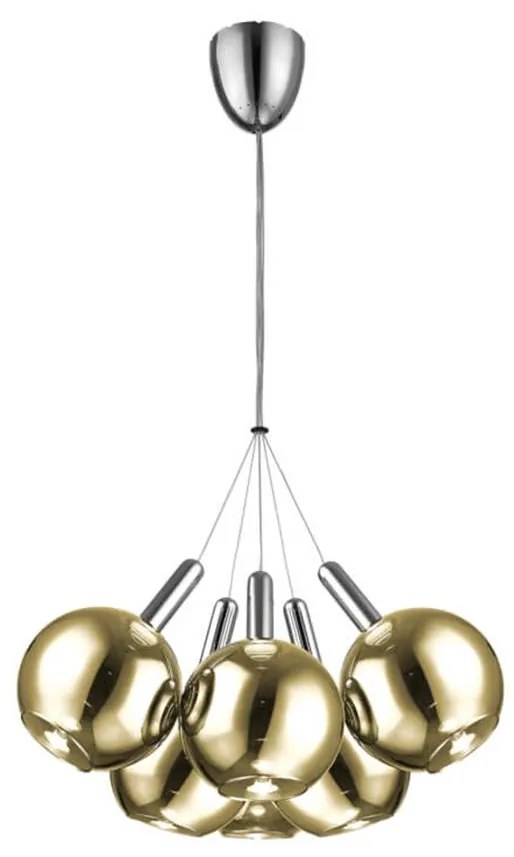 Klausen 142001 - LED Luster na lanku BALLS 6xLED/5W230V zlatá/matný chróm