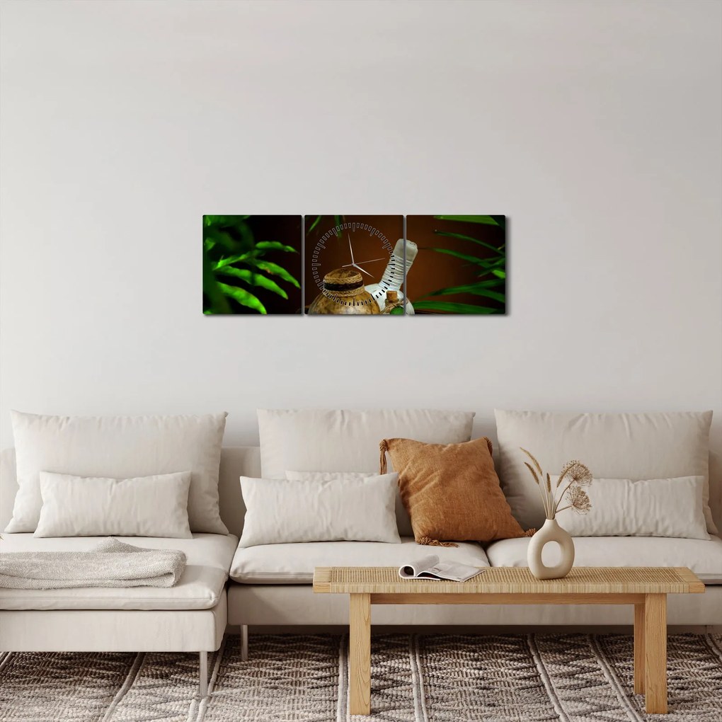 Obraz spa vecí (s hodinami) (90x30 cm)