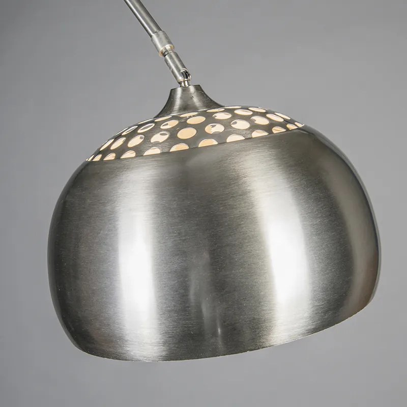 Oceľová oblúková lampa s kovovým tienidlom 33 cm nastaviteľná - XXL