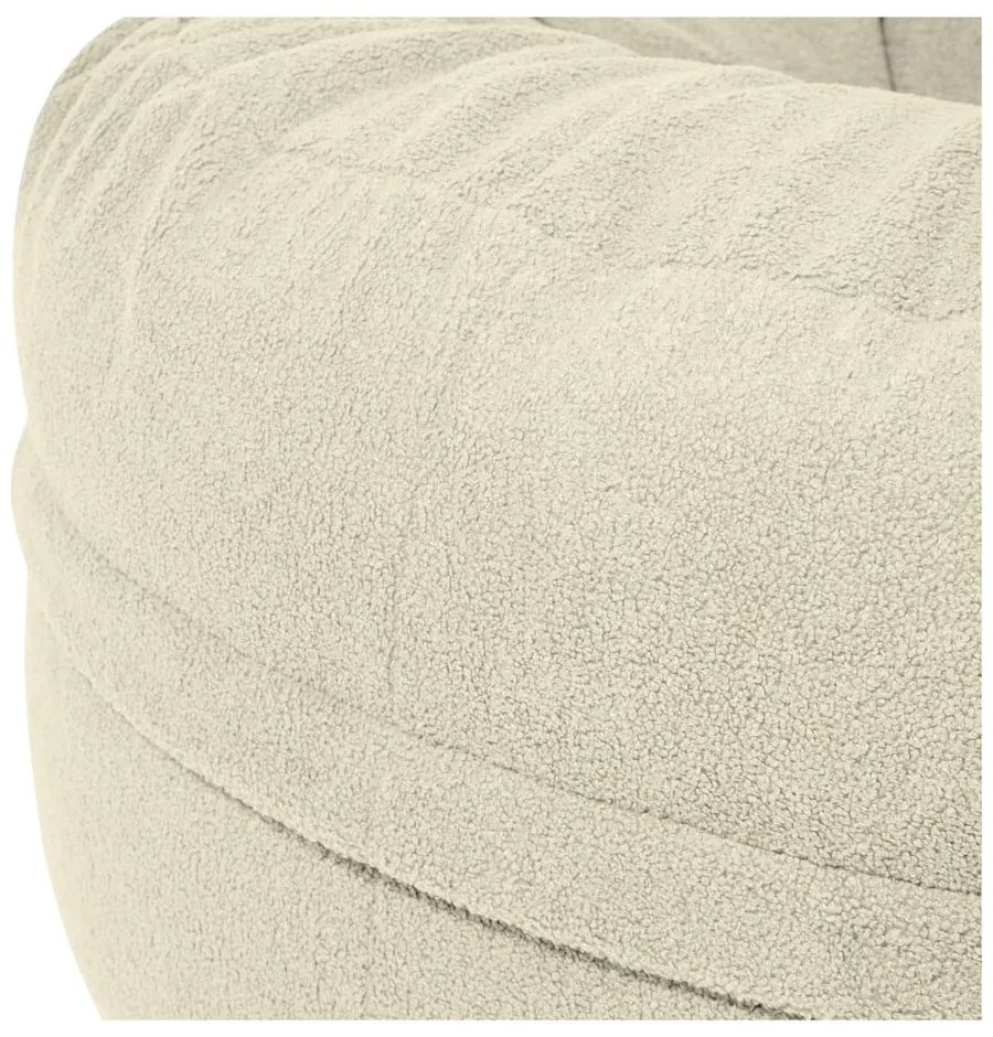 Krémový sedací vak z textílie buklé Roll 105 – SLOWDOWN