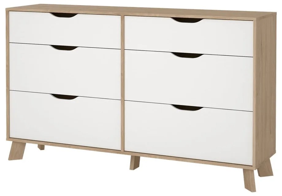 Biela/v prírodnej farbe komoda v dekore duba 156x92x40 cm Ikast – Tvilum