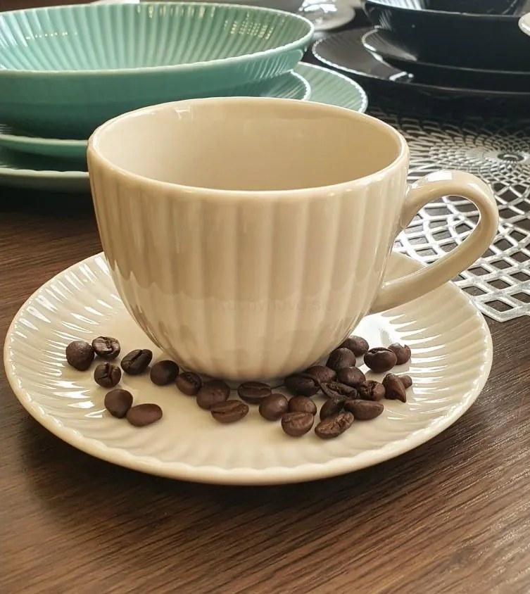 LUBIANA Daisy šálky na kávu Beige, 6 x 200 ml