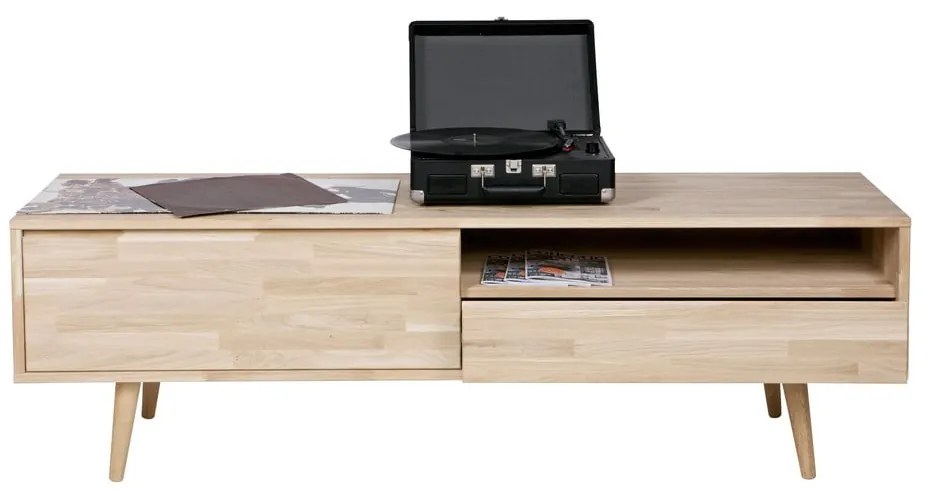 Televízny stolík z dubového dreva WOOOD Tygos