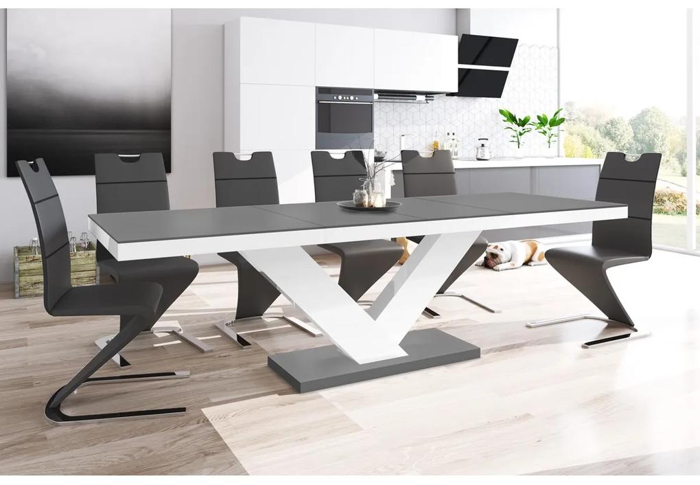 Luxusný rozkladací jedálenský stôl  VICTORIA šedá MAT