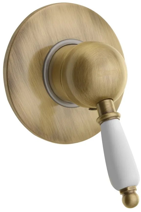 Sapho Sapho, KIRKÉ WHITE podomietková sprchová batéria, 1 výstup, biela páčka, bronz, KI41BB