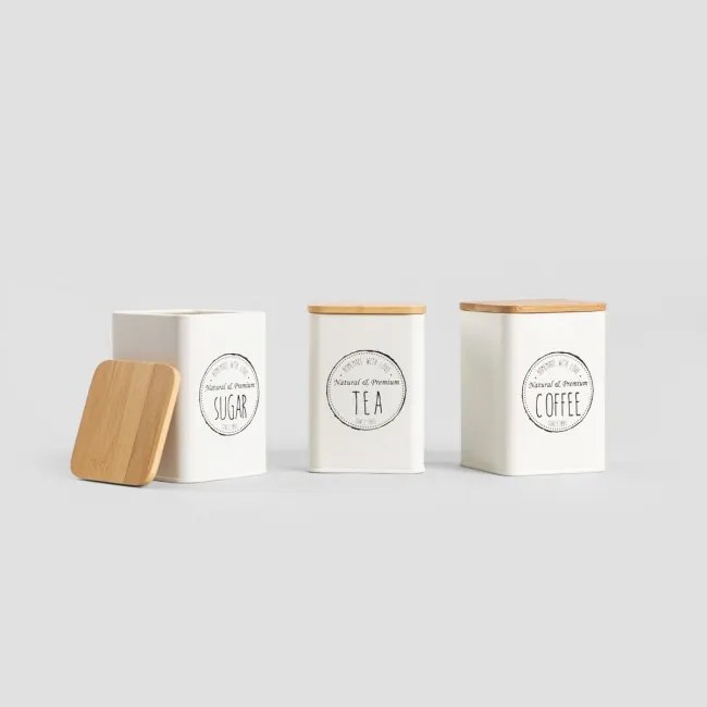 Sada troch nádob ROSARIO s bambusovým vekom 747274 (3 ks)