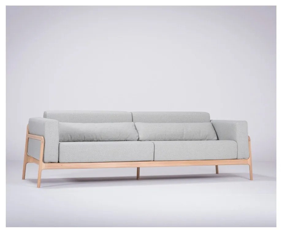 Modrosivá pohovka s konštrukciou z dubového dreva Gazzda Fawn, 240 cm