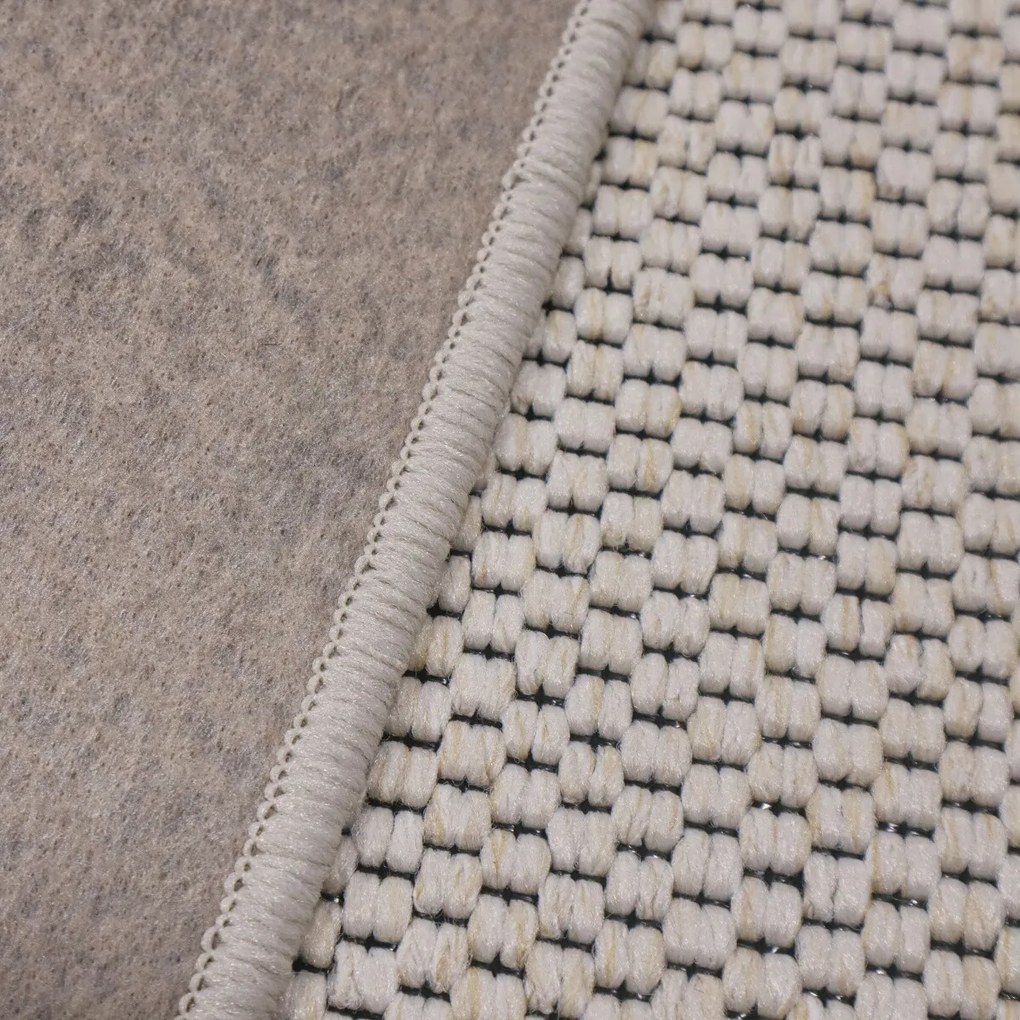 Timzo, AKCIA: 100x40 cm Behúň na mieru Nature cream - obšitý zo všetkých strán, biela, chodba / predsieň