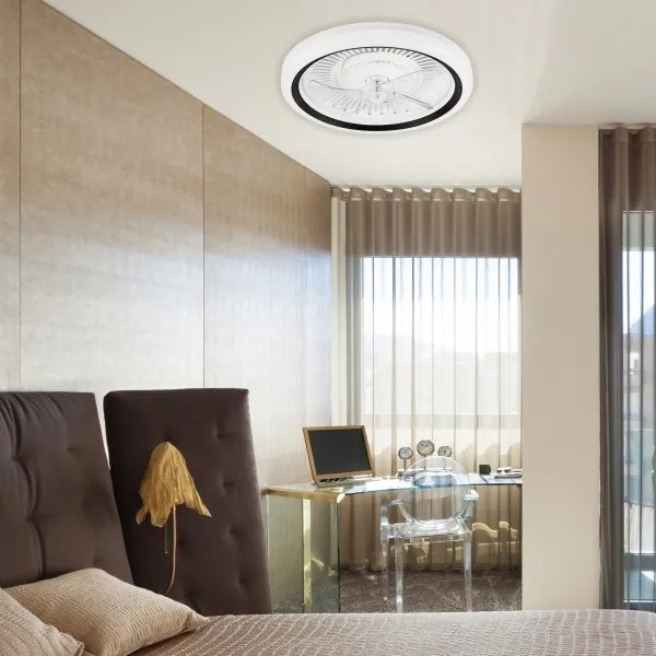 LED Stropné svietidlo s ventilátorom GEMMA LED/37W/230V biela + DO