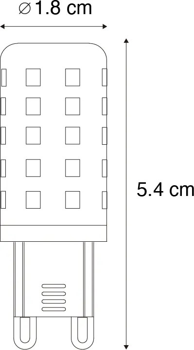 Sada 5 G9 LED žiaroviek číra 2W 370 lm 3000K