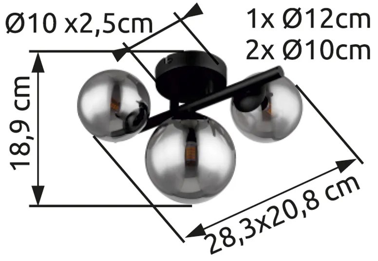 GLOBO RIHA 56133-3W Nástenné svietidlo