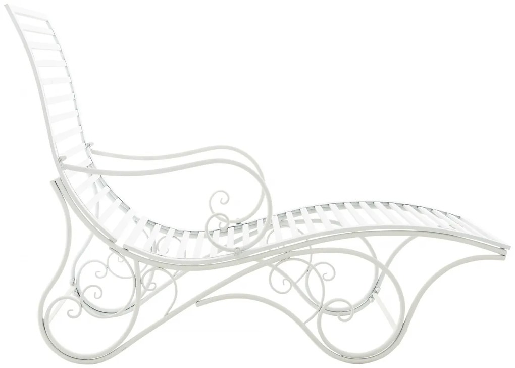 Kovová záhradné lehátko Amiens - Biela