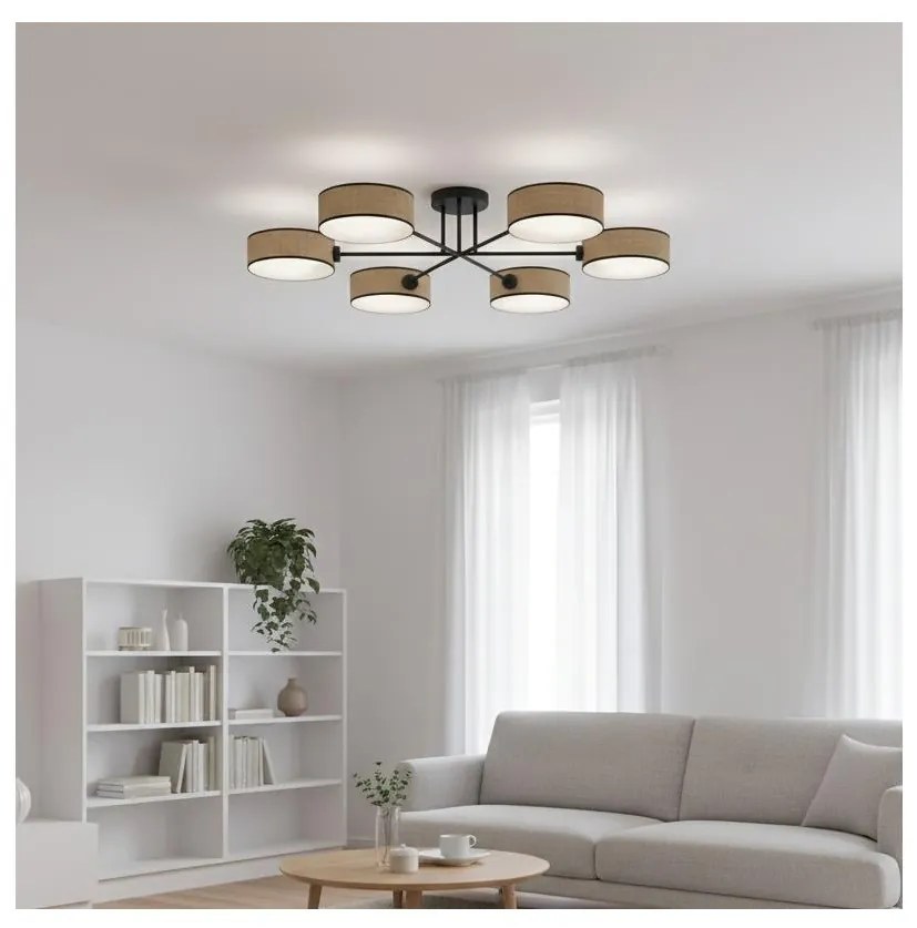 Prisadený luster MAGA 6xE14/10W/230V béžový