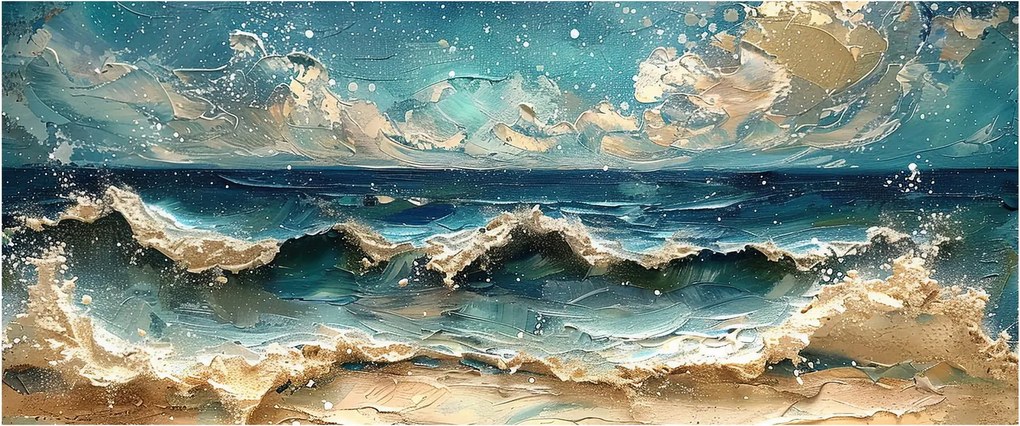 Obraz - Maľba mora (120x50 cm)