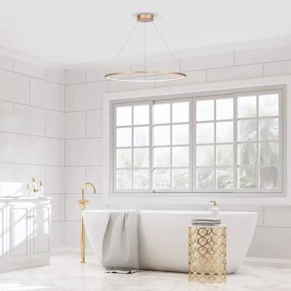 LED Luster na lanku SATURNO LED/57W/230V pr. 100 cm IP44 zlatá