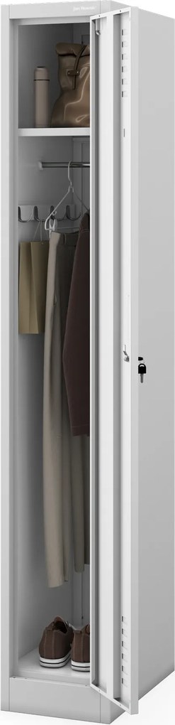 Úzka šatníková skrinka s 1 dverami sivá, 300x1800x500 mm: KACPER II Plus
