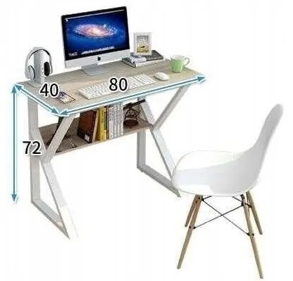 Počítačový stôl v čiernej farbe s policou