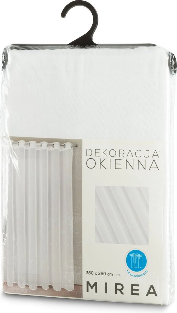 ZÁCLONA NA KRÚŽKOCH MIREA 350X260 CM BIELA