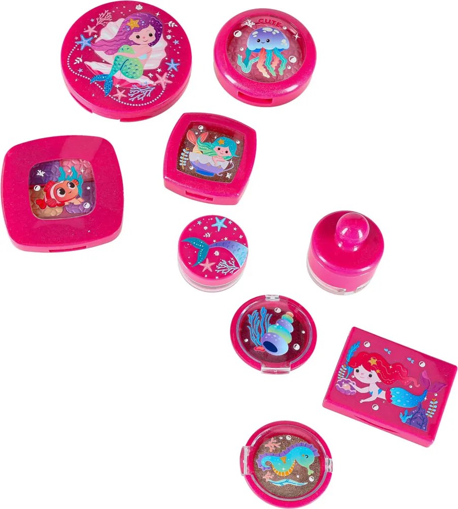 KIK Kozmetický kufor pre deti 22 ks – detský make-up súprava 3+ (bezpečná hra)