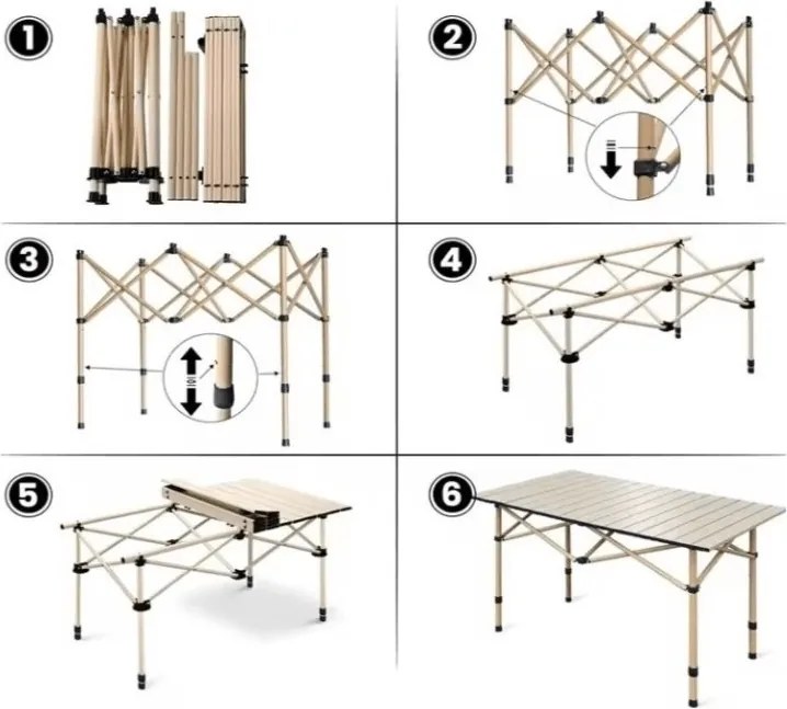 Cateringový stôl CATERFOLD 53x51 cm, béžový
