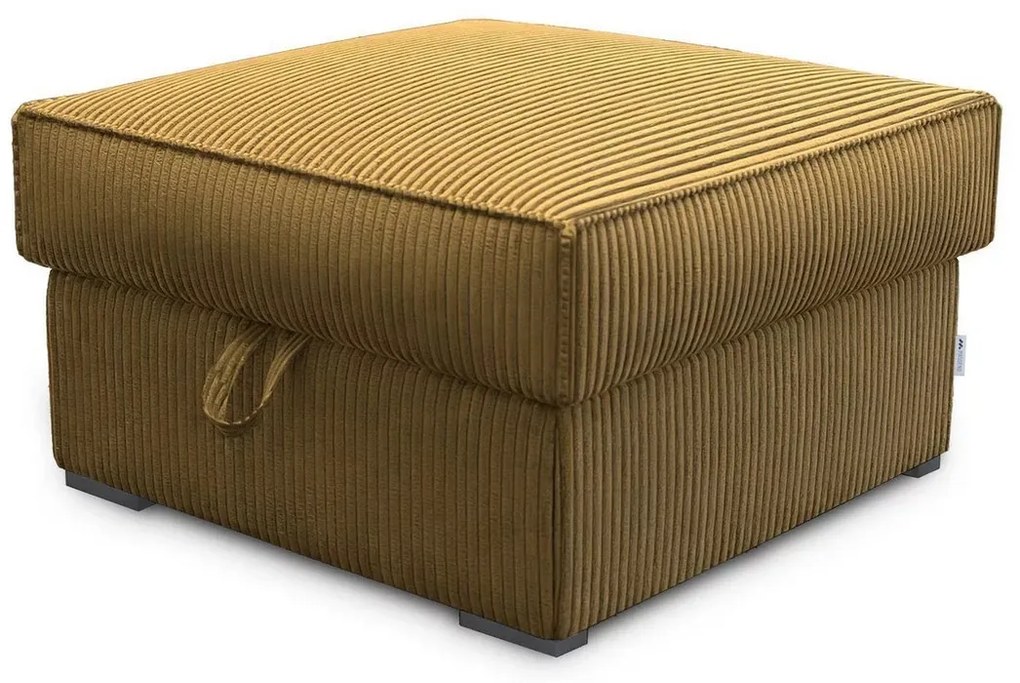 Horčicový taburet SMART COSARO s úložným priestorom 65x65 cm