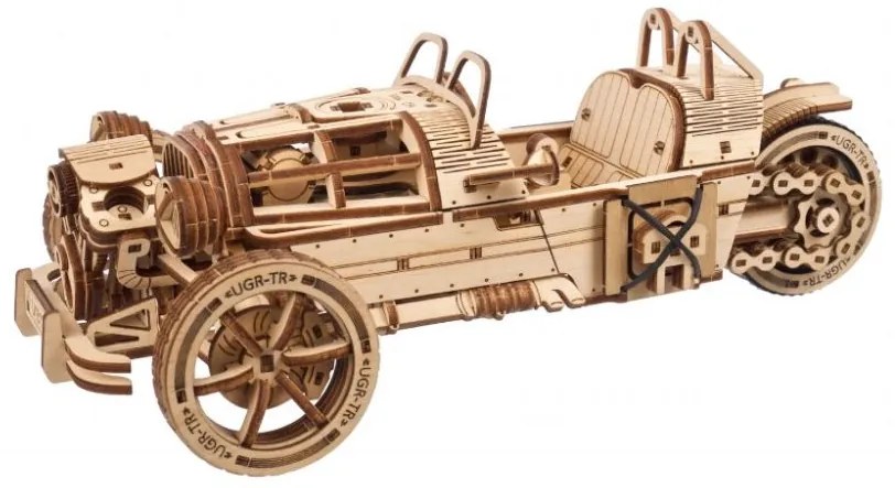 Ugears 3D drevené mechanické puzzle Trojkolesový UGR-S