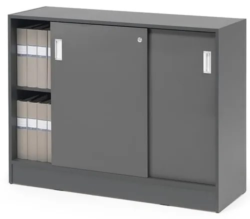Skriňa s posuvnými dverami FLEXUS, 925x1200x415 mm, šedá