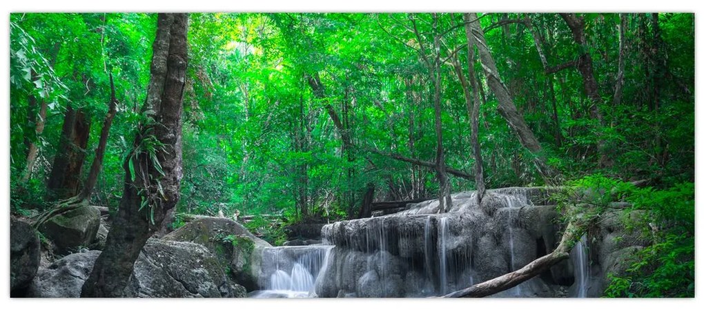 Obraz - Vodopád Erawan, Kanchanaburi, Thajsko (120x50 cm)