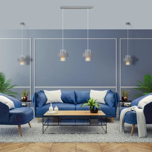 Luster na lanku VOLTA 2xE27/15W/230V šedá