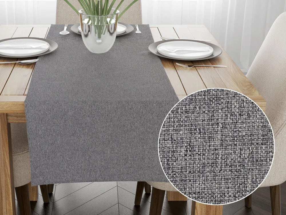 Biante Dekoračný behúň na stôl BKT-551 Sivý režný 35x140 cm