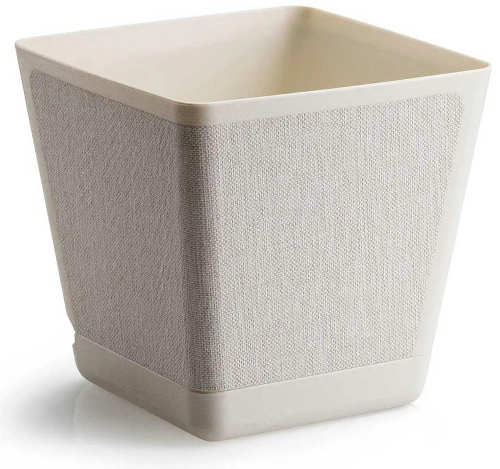 PLASTOVÝ KVETINÁČ PILEA TX 30X30 CM KRÉMOVÁ