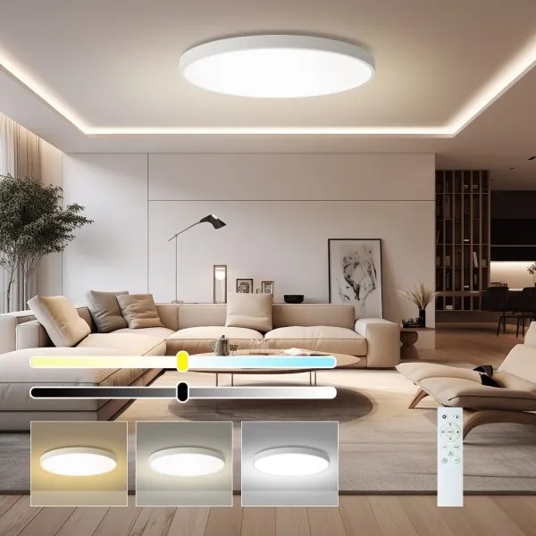 Brilagi - stmievateľné LED svietidlo POOL SMART, 128 W / 230 V, priemer 100 cm, Wi‑Fi (Tuya), biele, s diaľkovým ovládaním