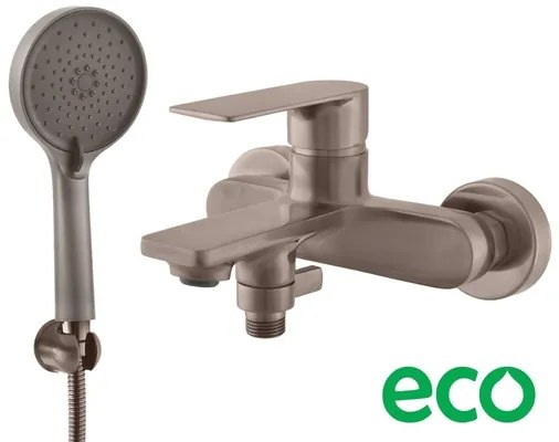 Vaňová batéria RAV SLEZÁK Nil so sprchovacím setom 150 mm kartáčovaná metal grey NL154.5/1MGK