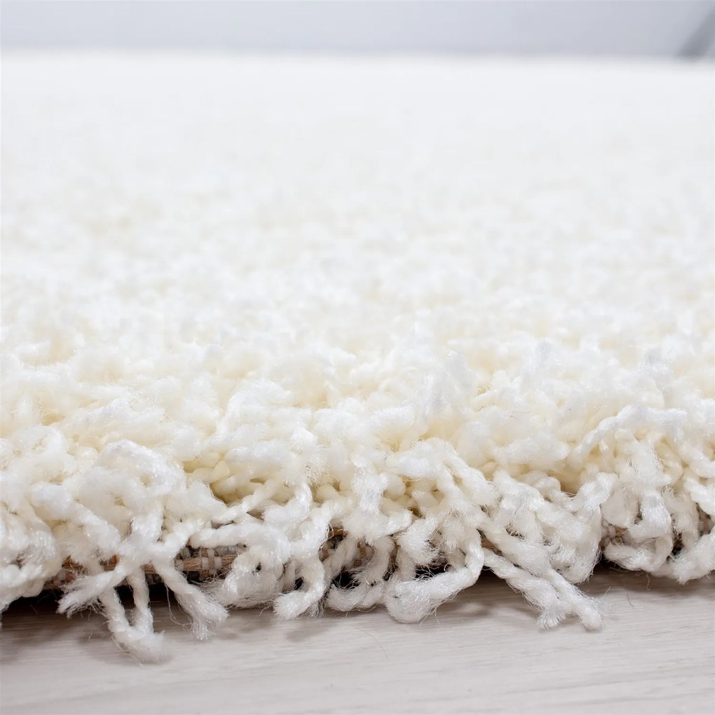 Ayyildiz, DOPREDAJ: 60x110 cm Kusový koberec Dream Shaggy 4000 cream, 60x110, biela, obývacia izba