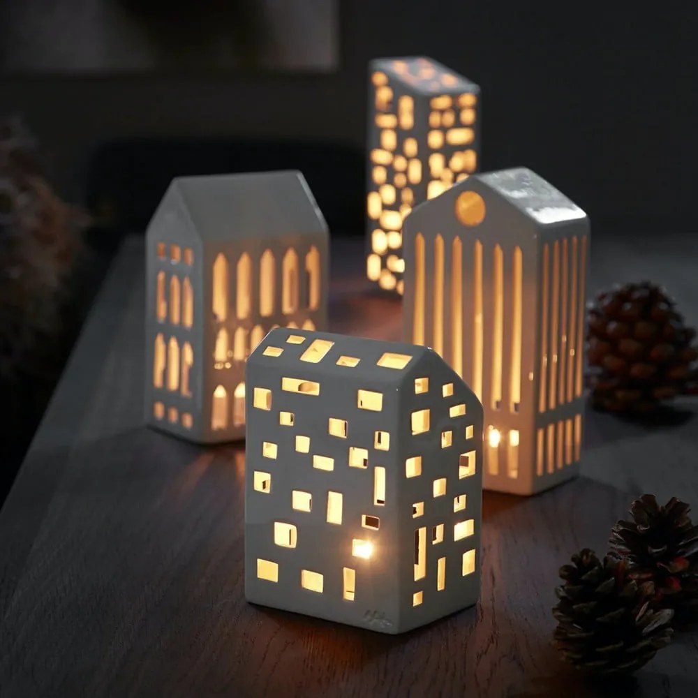 Biely keramický svietnik Kähler Design Urbania Lighthouse Pantheon