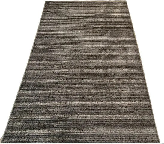 Pruhovaný koberec Saloon Antracit – sivý, nízky vlas, polyester Rozmer: 60x100 cm